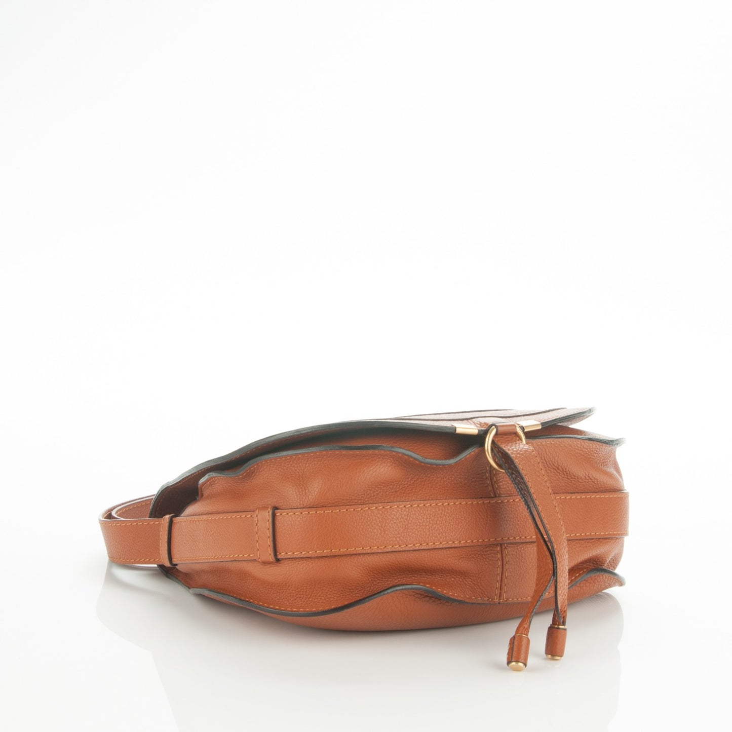 Calfskin Medium Marcie Round Crossbody Bag Tan