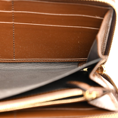 Gucci GG Supreme Monogram Azalea Calfskin Horsebit 1955 Zip Around Wallet Beige Ebony Brown Sugar 5 of 9