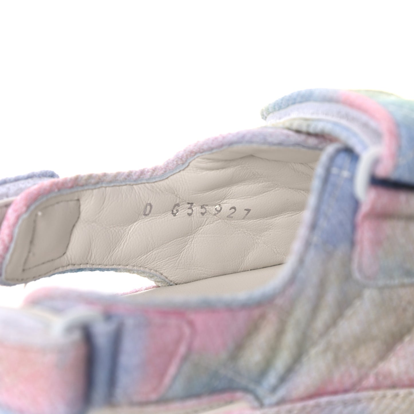 Printed Fabric Quilted Dad Sandals 38 Green Pink Blue