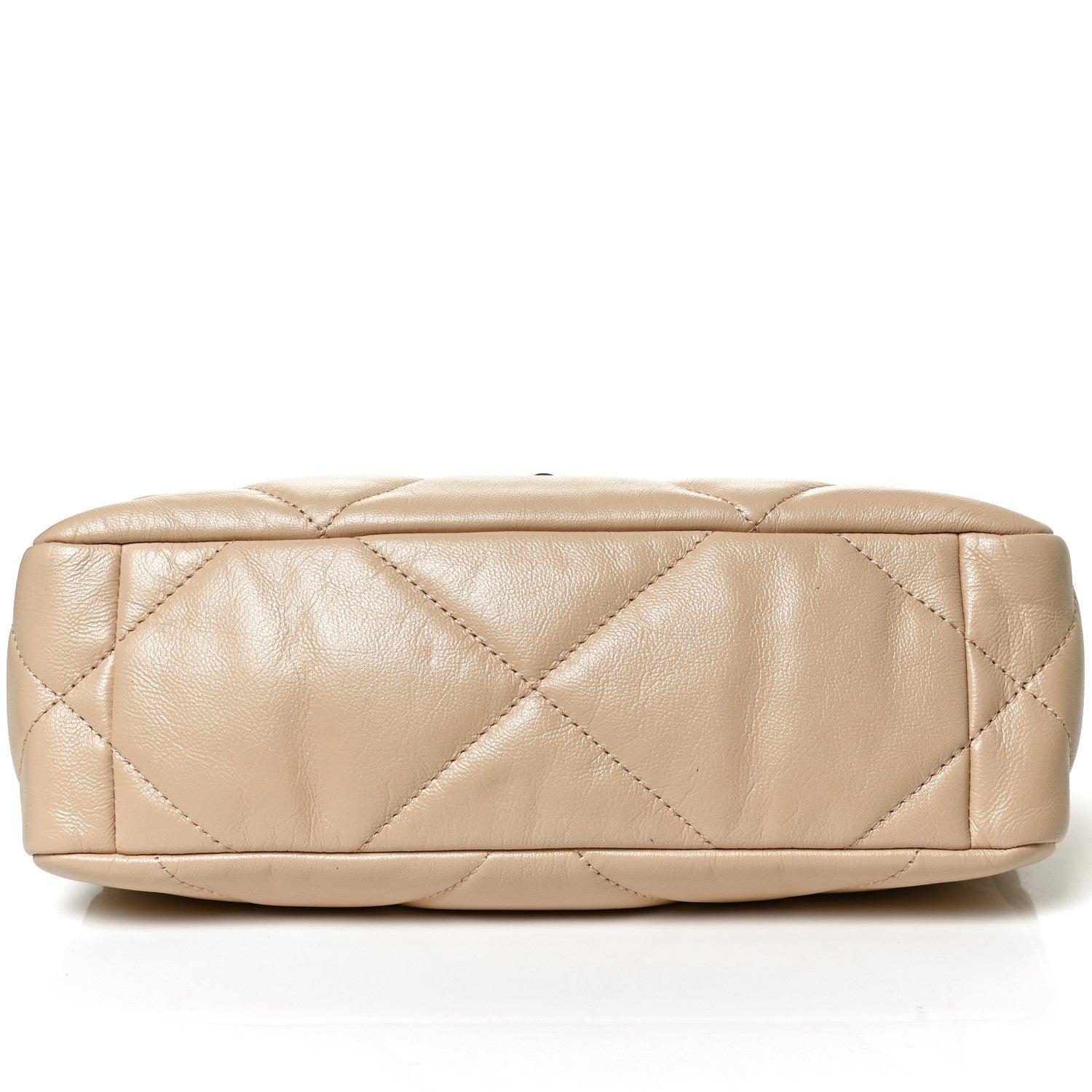 Chanel Shiny Goatskin Quilted Medium Chanel 19 Flap Beige 13 of 15
