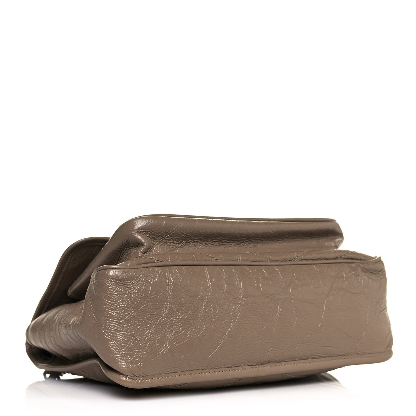 Crinkled Calfskin Matelasse Monogram Medium Niki Chain Satchel Light Natural