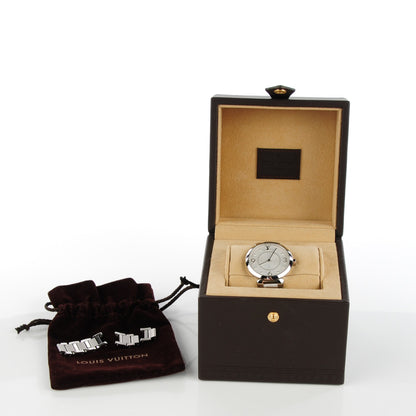 Louis Vuitton Stainless Steel Diamond 28mm Tambour Quartz Watch 7 of 7
