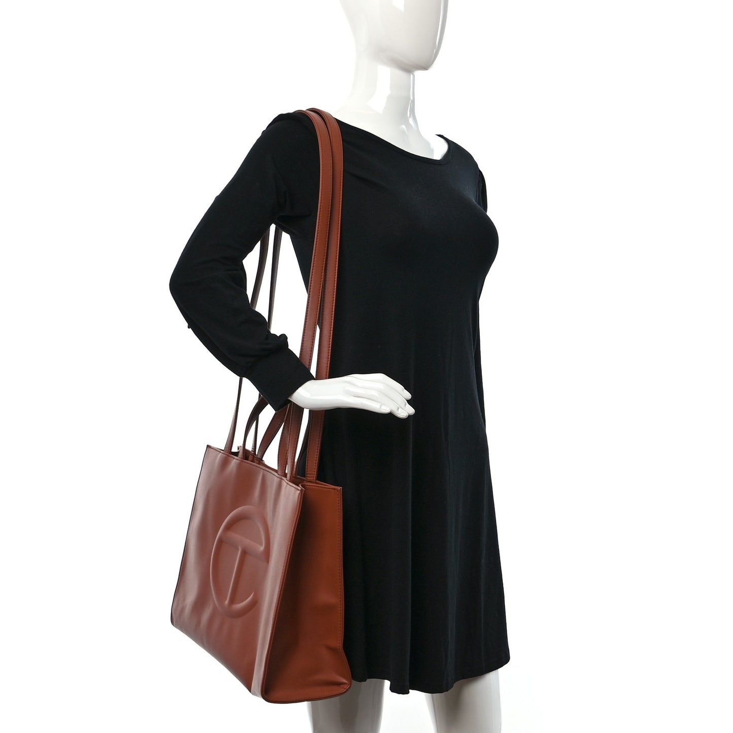 Vegan Leather Medium Shopping Bag Tan