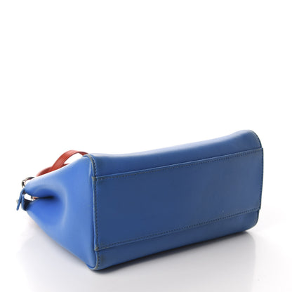 Fendi Nappa Colorblock Mini Peekaboo Iconic Satchel Blue Royal Papavero Cuoio 4 of 13
