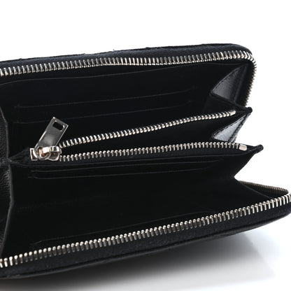 Saint Laurent Grain De Poudre Matelasse Chevron Monogram Zip Around Wallet Black 4 of 4