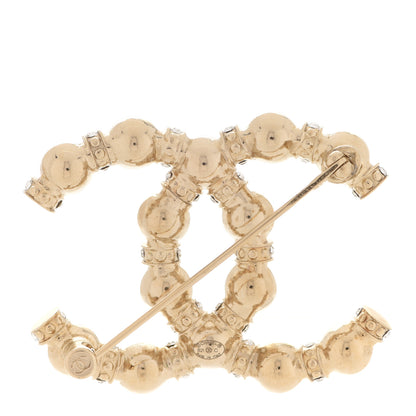 Chanel Pearl Crystal Nefertiti CC Brooch Gold 3 of 5