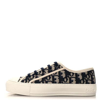 Christian Dior Canvas Oblique Walk'N'Dior Low Top Sneakers 37.5 Deep Blue 1 of 10
