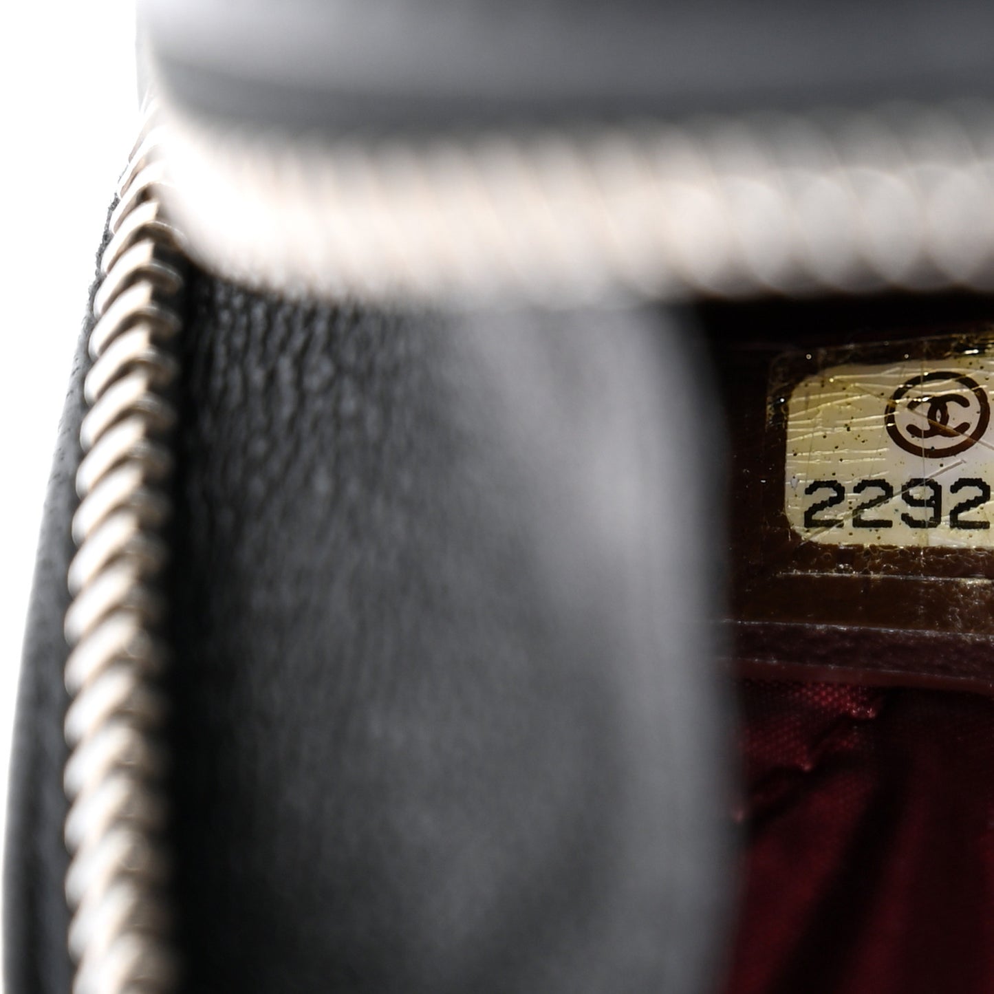 Lambskin Quilted Small Curvy Pouch Cosmetic Case Black