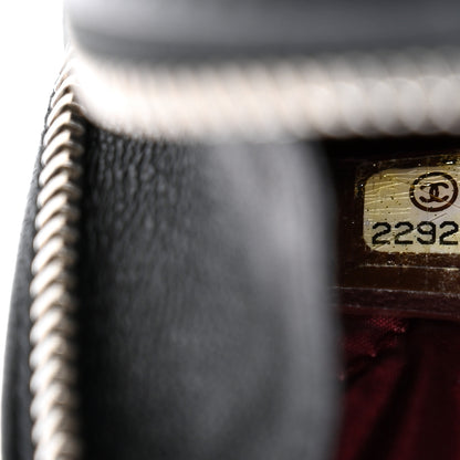 Chanel Lambskin Quilted Small Curvy Pouch Cosmetic Case Black 6 of 8