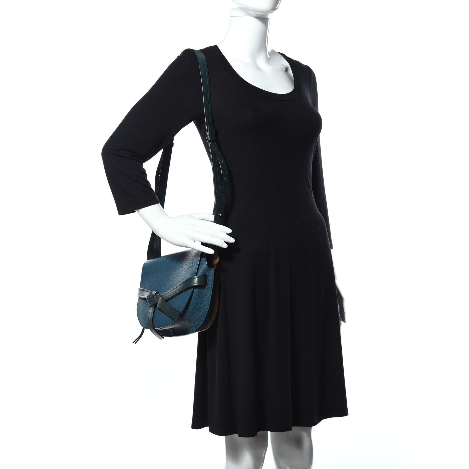 Loewe Grained Calfskin Mini Gate Crossbody Bag Petroleum Blue Cypress 2 of 9