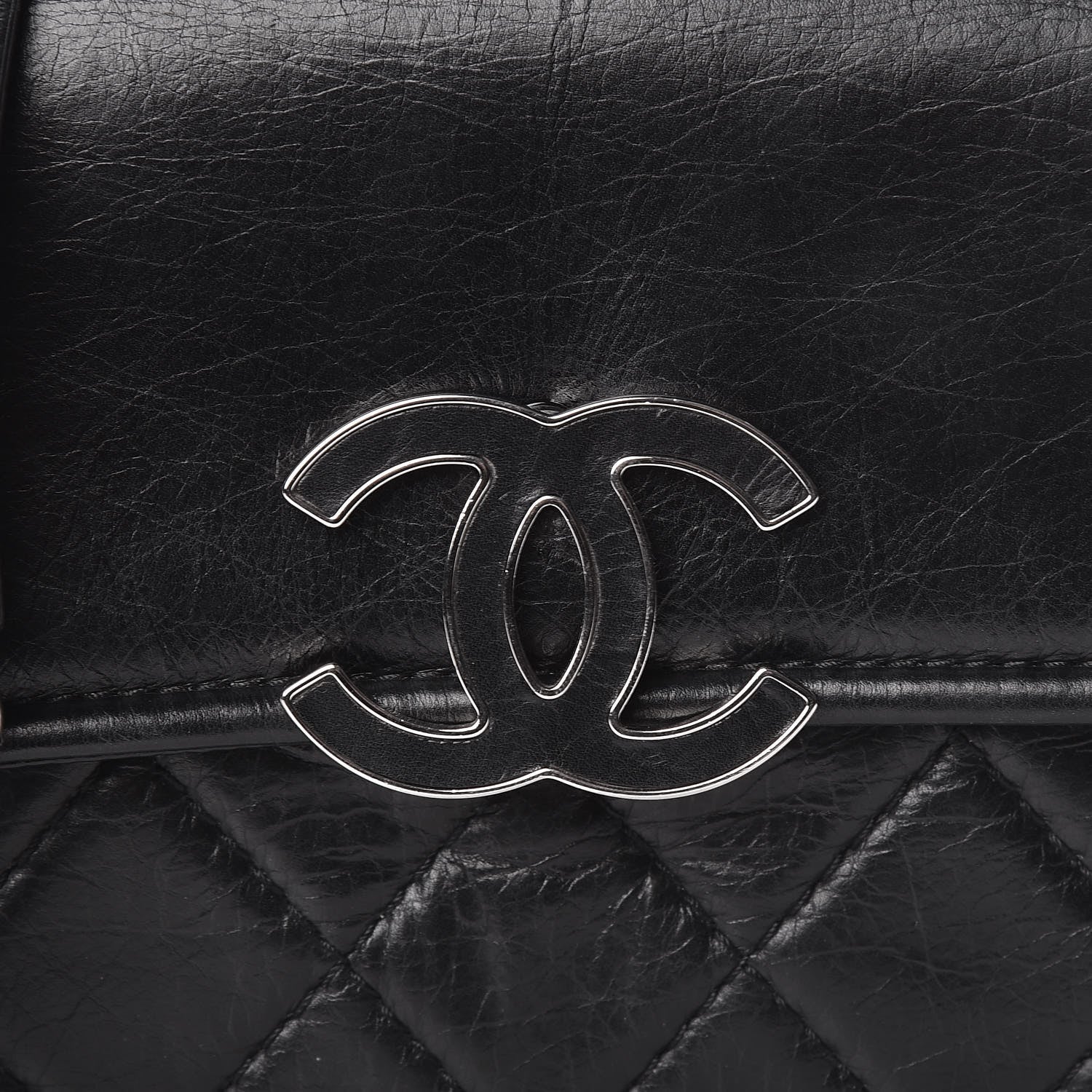 Chanel Washed Calfskin Hamptons Flap Bag Black 9 of 11