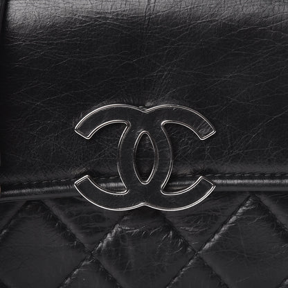 Chanel Washed Calfskin Hamptons Flap Bag Black 9 of 11