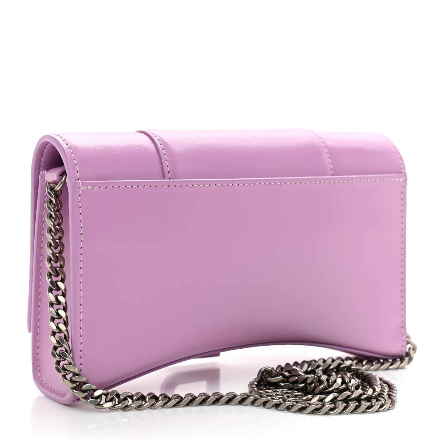 Shiny Box Calfskin Tonal B Hourglass Chain Bag Liliac