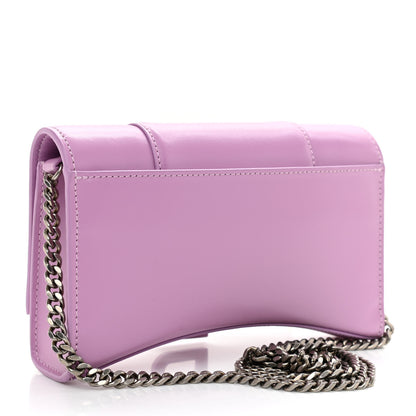 Balenciaga Shiny Box Calfskin Tonal B Hourglass Chain Bag Liliac 3 of 8