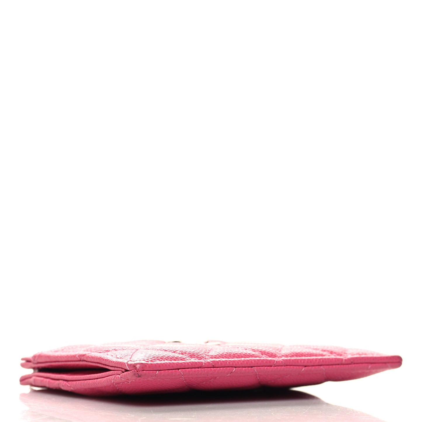 Caviar Quilted CC Zip Card Holder Dark Pink