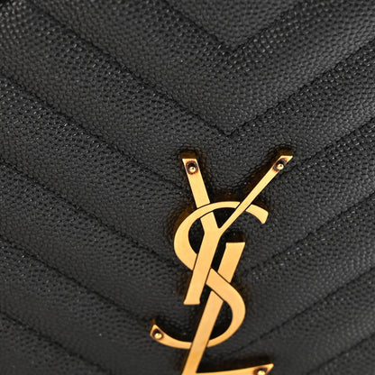 Saint Laurent Grain De Poudre Matelasse Chevron Quilted Round Vinyle Camera Bag Black 12 of 14