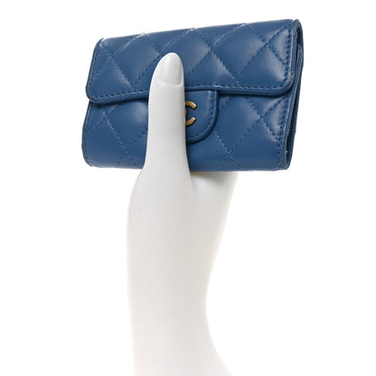 Chanel Lambskin Quilted 4 Key Holder Blue 2 of 8