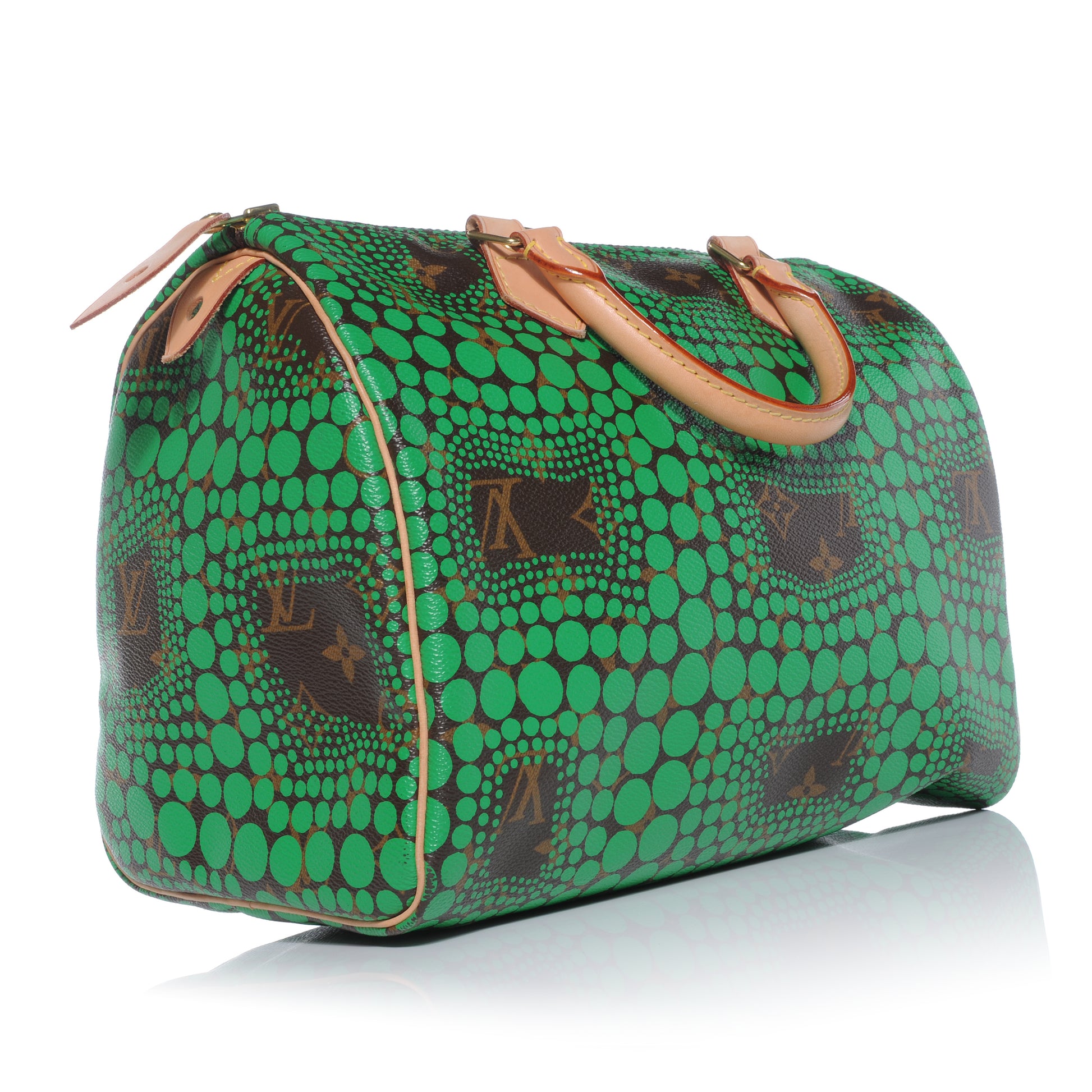 Louis Vuitton Monogram Kusama Town Speedy 30 Green 3 of 7