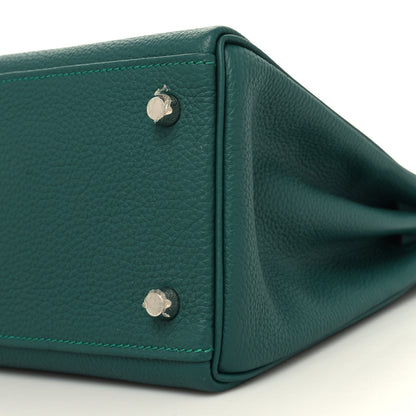 Hermes Togo Evercolor Box Kelly Retourne 28 Malachite Bleu Zanzibar Black 10 of 12