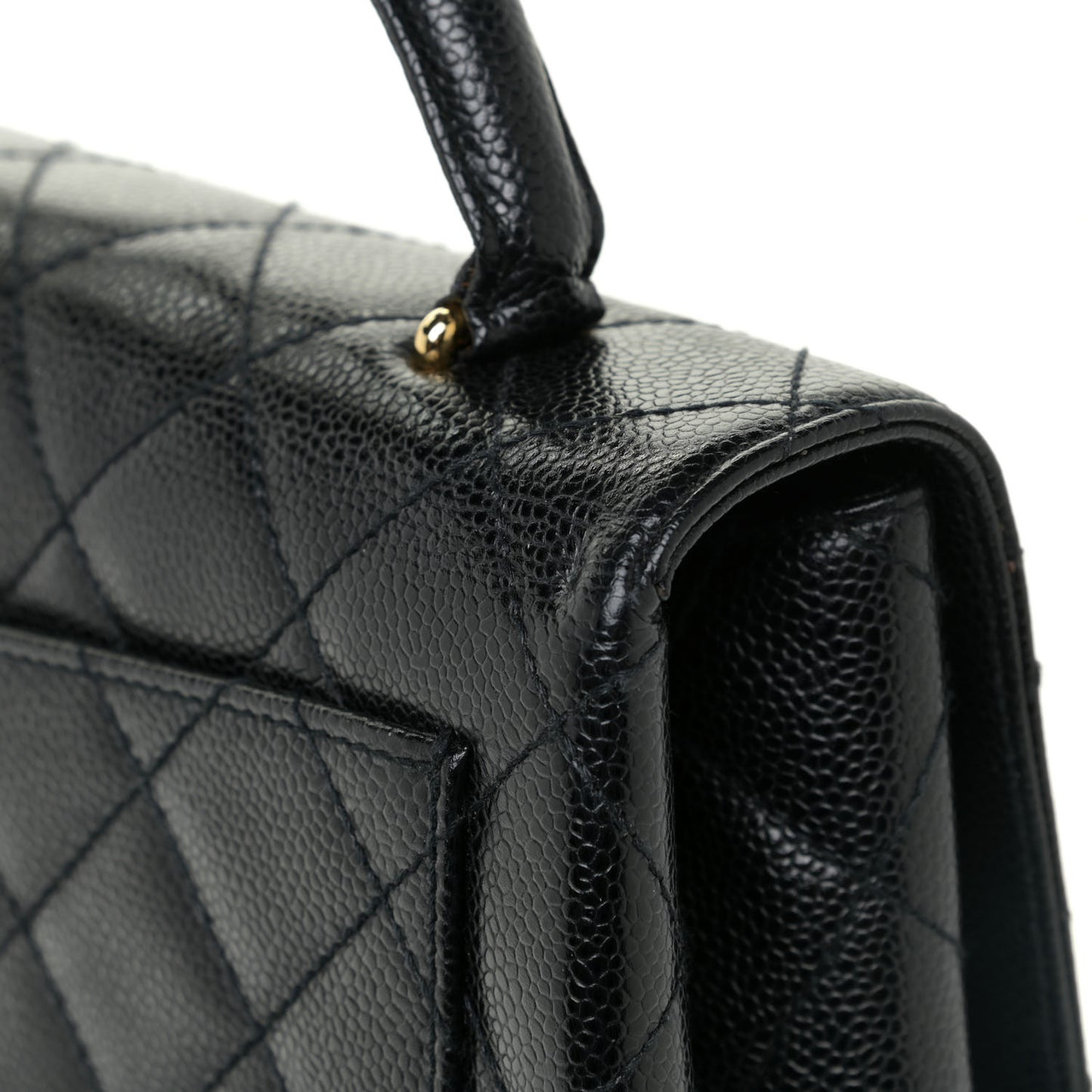 Caviar Quilted Jumbo Kelly Flap Black