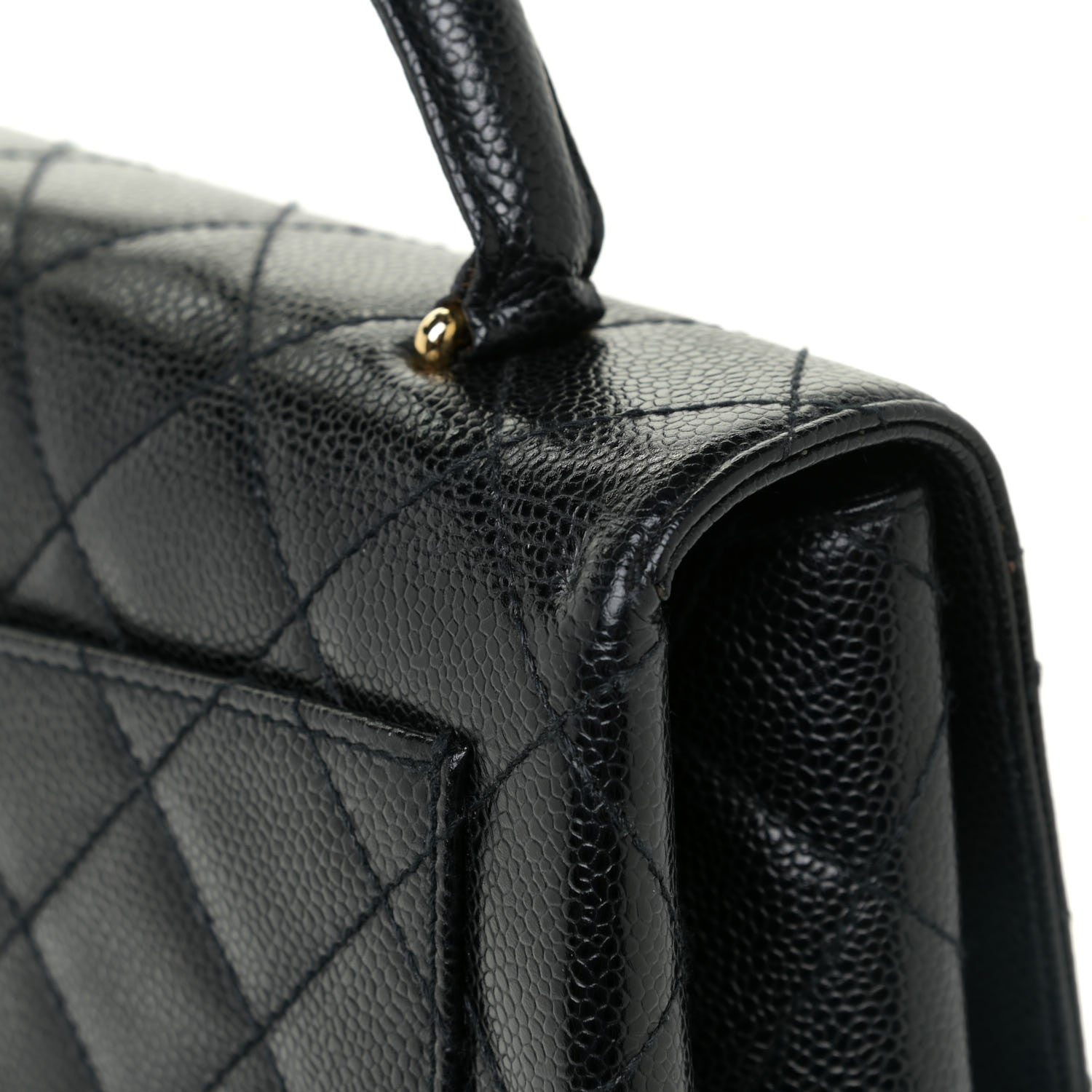 Chanel Caviar Quilted Jumbo Kelly Flap Black 12 of 14