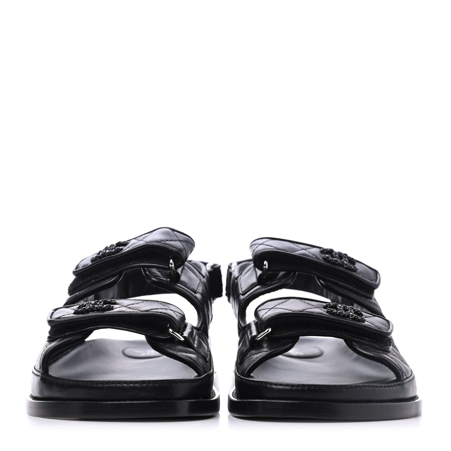 Lambskin Velcro Dad Sandals 38.5 Black
