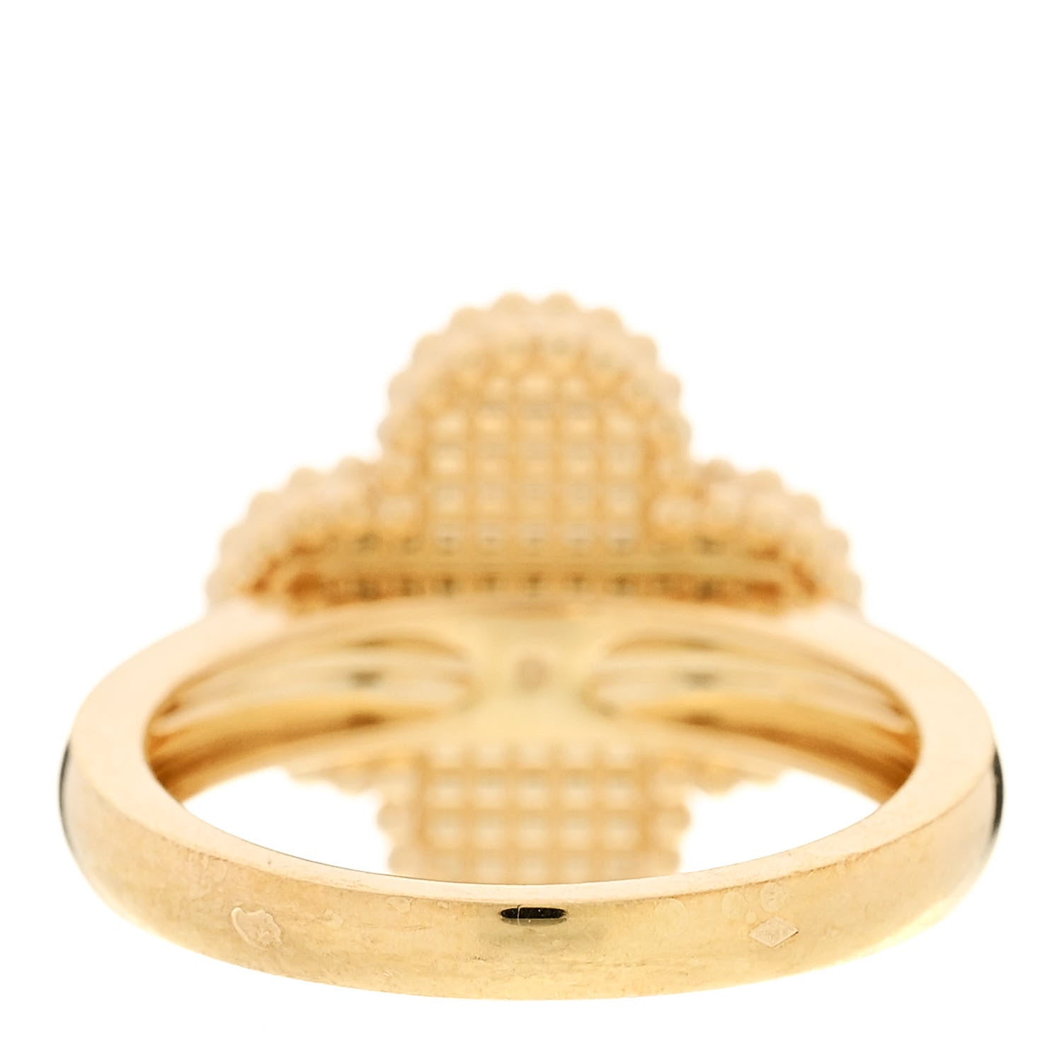 Van Cleef & Arpels 18K Yellow Gold Guilloche Vintage Alhambra Ring 52 6 3 of 5