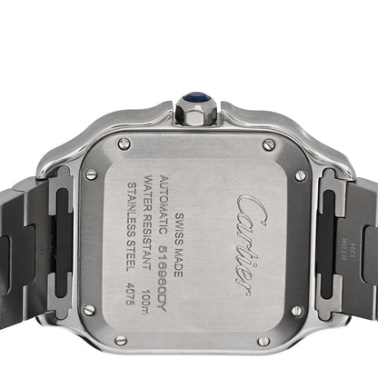 Cartier Stainless Steel Diamond Bezel 35mm Santos de Cartier Automatic Watch Blue 4 of 5