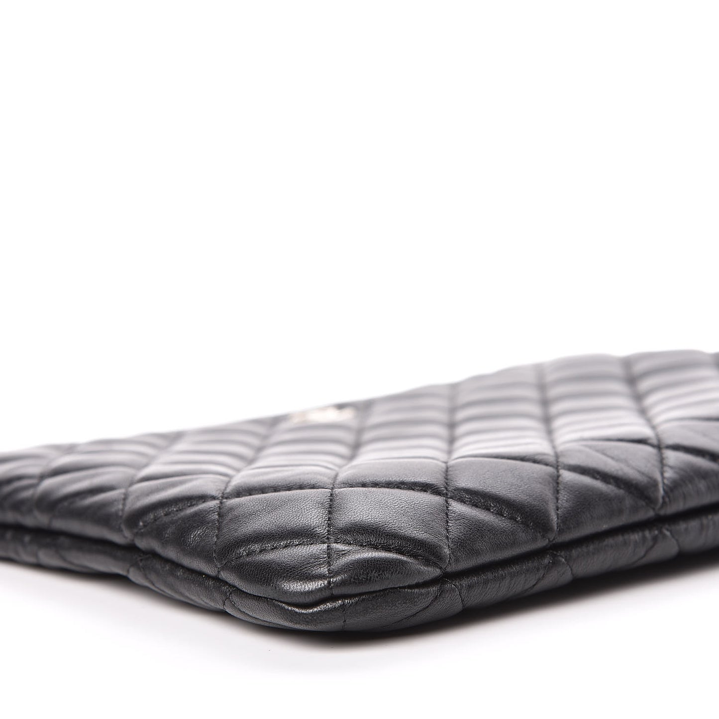 Lambskin Quilted Medium Cosmetic Case Black