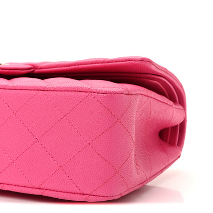 Chanel Caviar Quilted Medium Double Flap Dark Pink 10 of 11