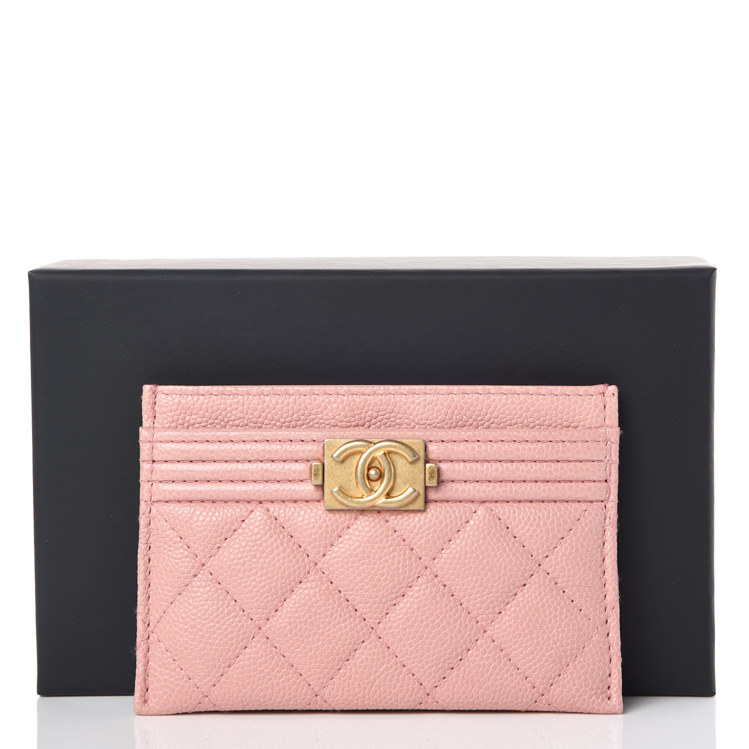 Chanel Caviar Quilted Boy Card Holder Light Pink 9 of 9