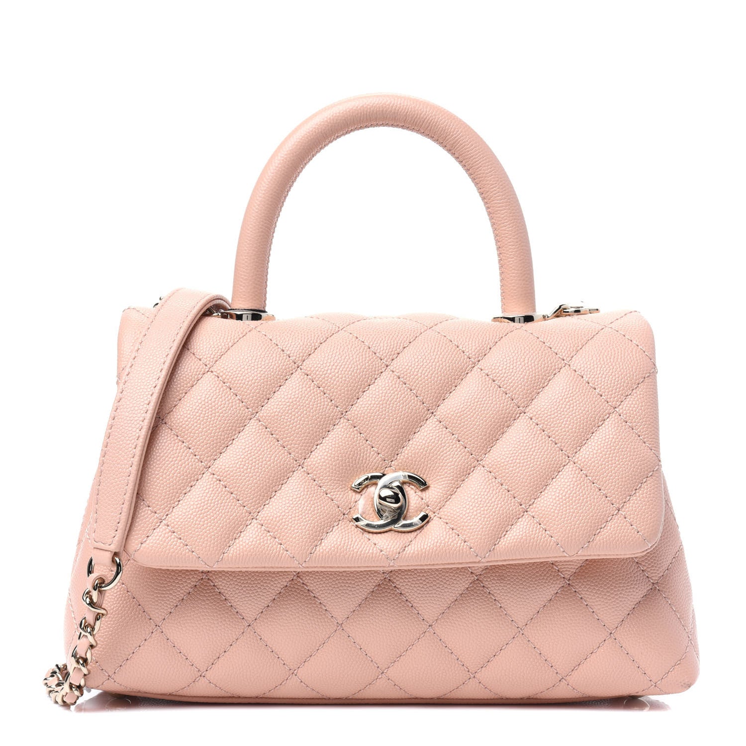 Chanel Caviar Quilted Mini Coco Handle Flap Light Pink 1 of 17