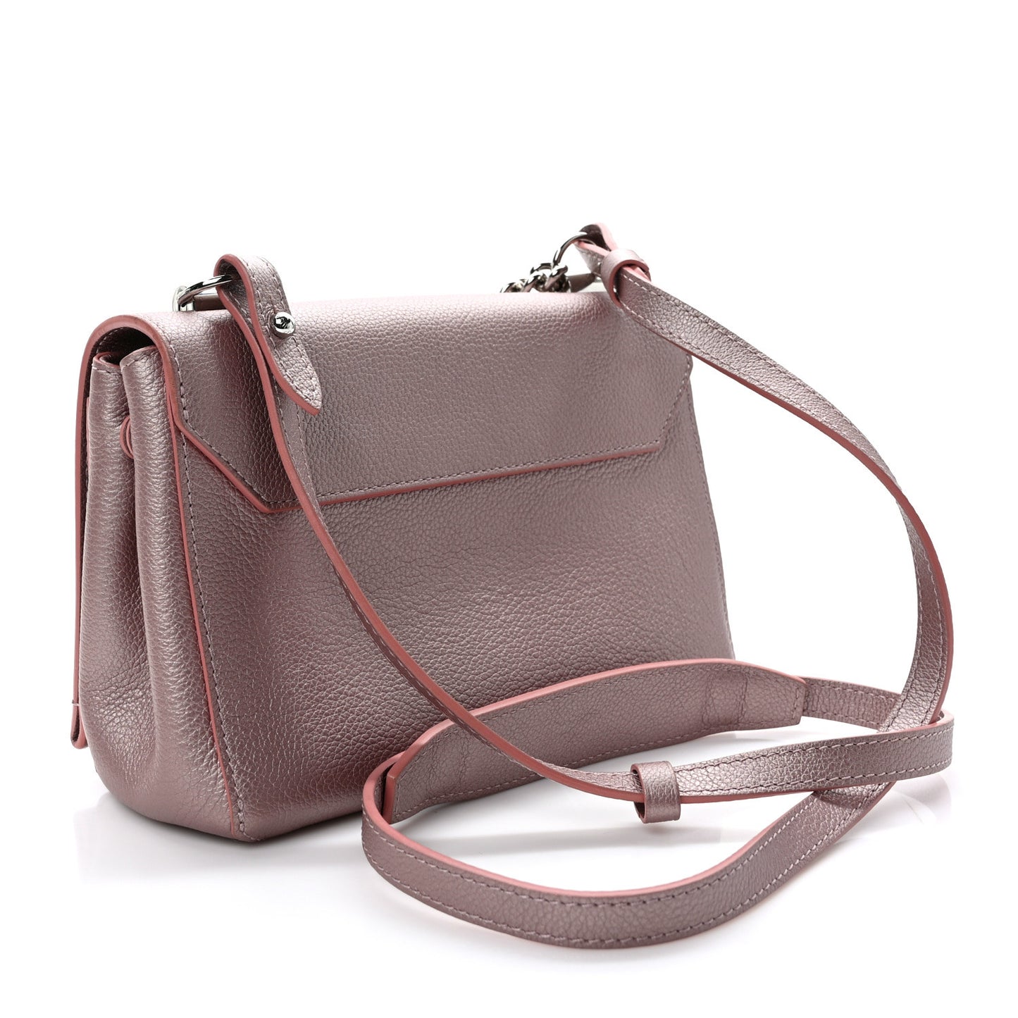 Soft Calfskin Eyelet Lockme II Chain Bag BB Rose Gold
