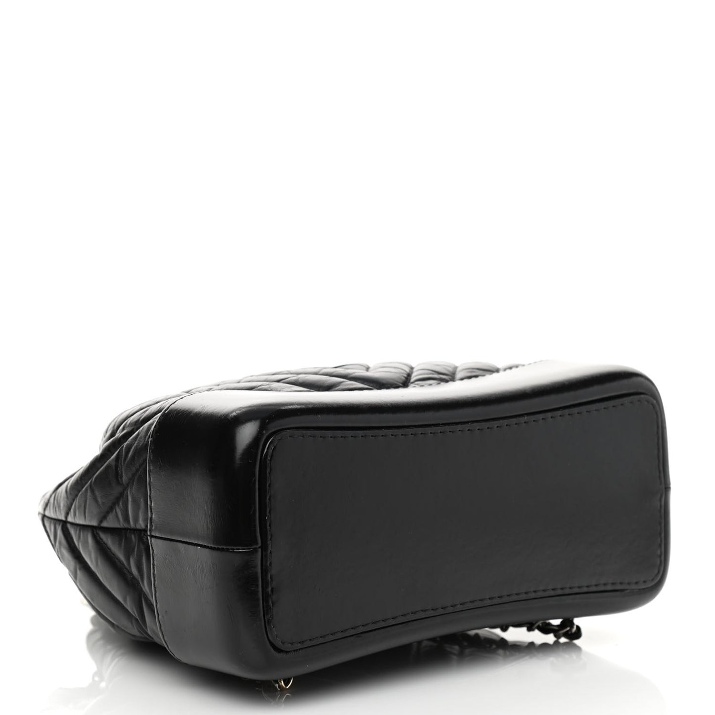 Aged Calfskin Chevron Quilted Small Gabrielle Backpack Black