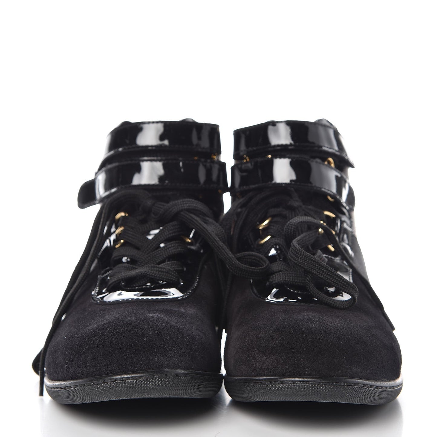 Suede Patent Monogram Move Up Sneakers 36 Black