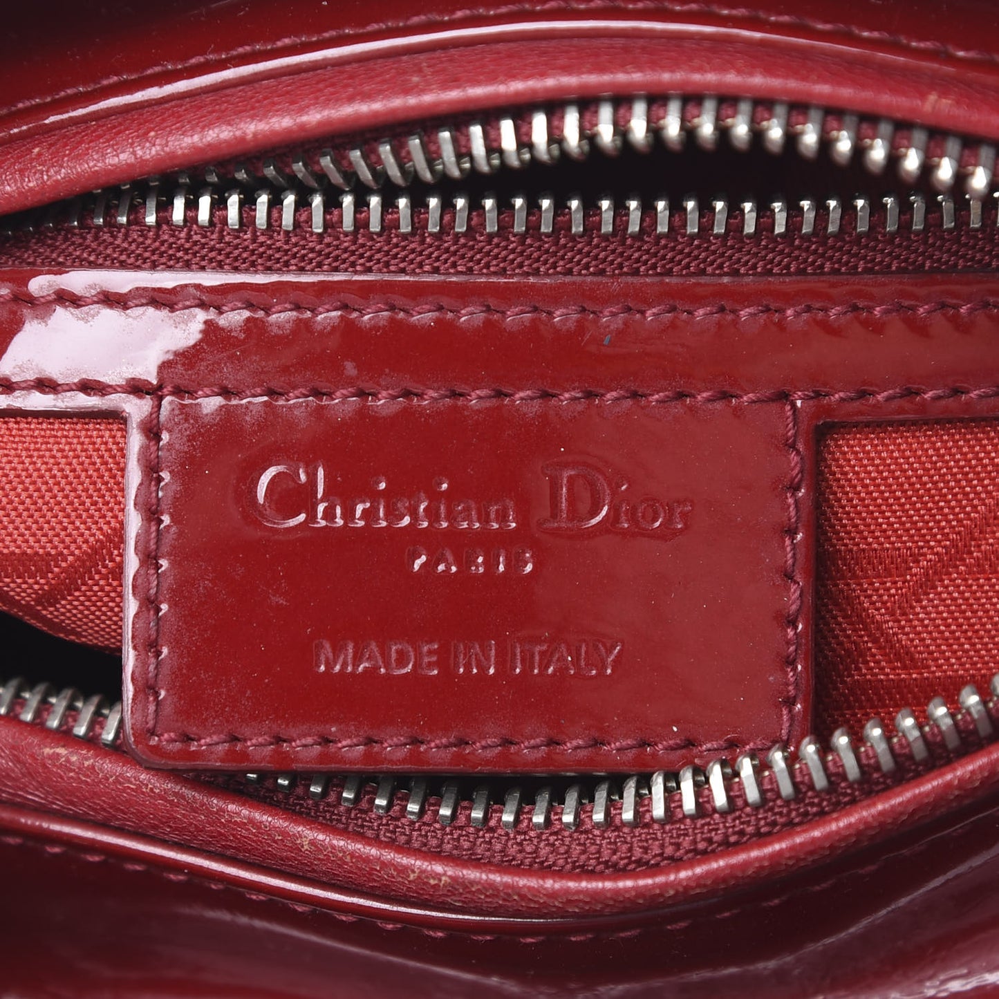 Patent Cannage Medium Lady Dior Red