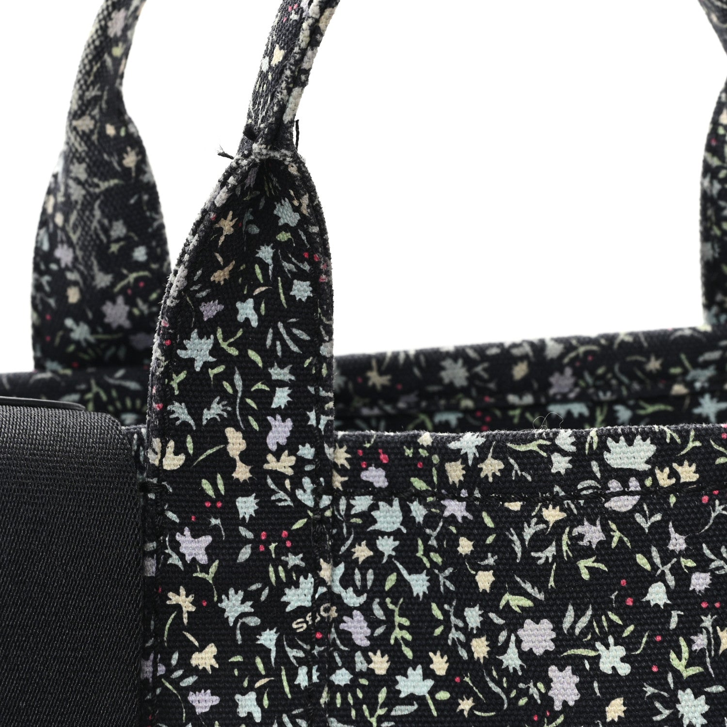 Marc Jacobs Cotton Canvas Floral Print Medium The Traveler Tote Bag Black 11 of 11