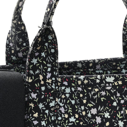 Marc Jacobs Cotton Canvas Floral Print Medium The Traveler Tote Bag Black 11 of 11