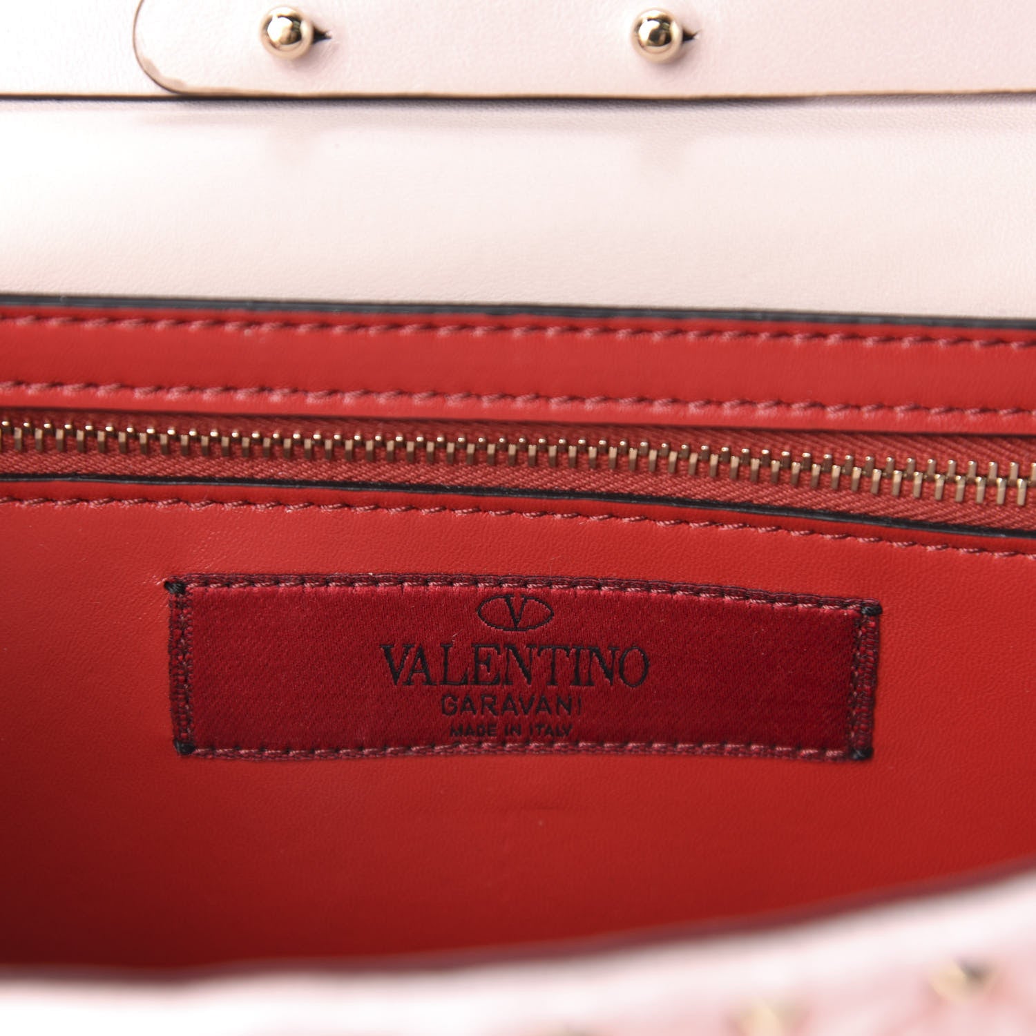 Valentino Garavani Velvet Rockstud Spike Wallet on Chain Water Rose 8 of 10