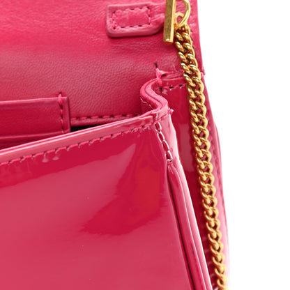 Versace Patent Medusa Safety Pin Embellished Shoulder Bag Pink 9 of 10