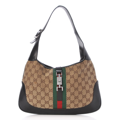 Gucci Monogram Web Jackie O Hobo Dark Brown 1 of 10