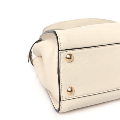 Fendi Vitello Seta Suede FF Mini Peekaboo Iconic Satchel Uovo Sigaro Marrone 9 of 11