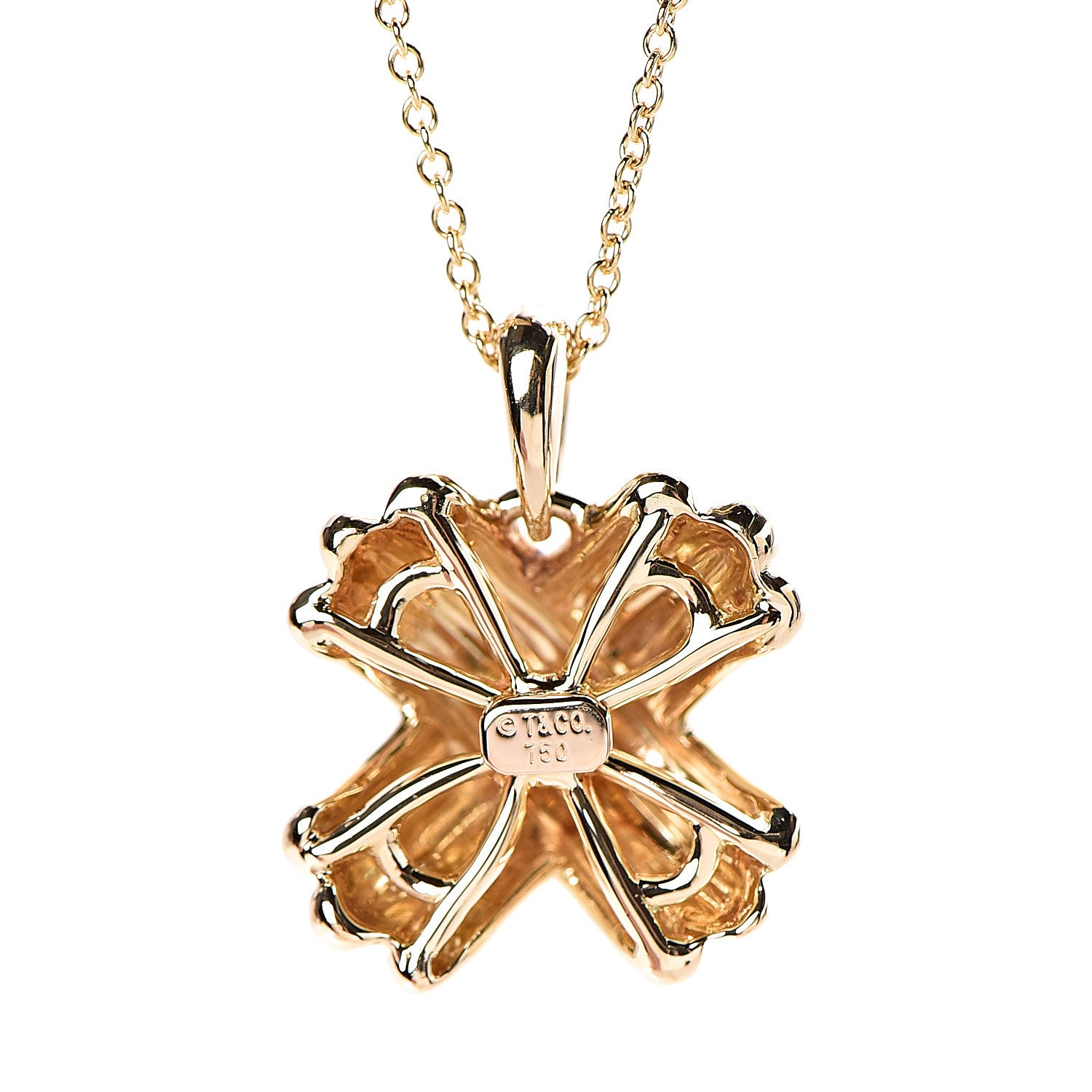 Tiffany 18K Yellow Gold Large Signature X Pendant Necklace 5 of 8