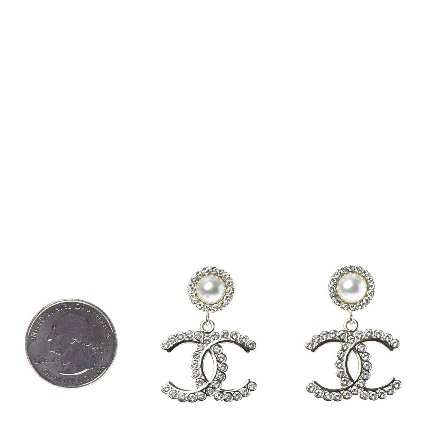 Crystal Pearl Bow-tiful CC Drop Earrings Gold