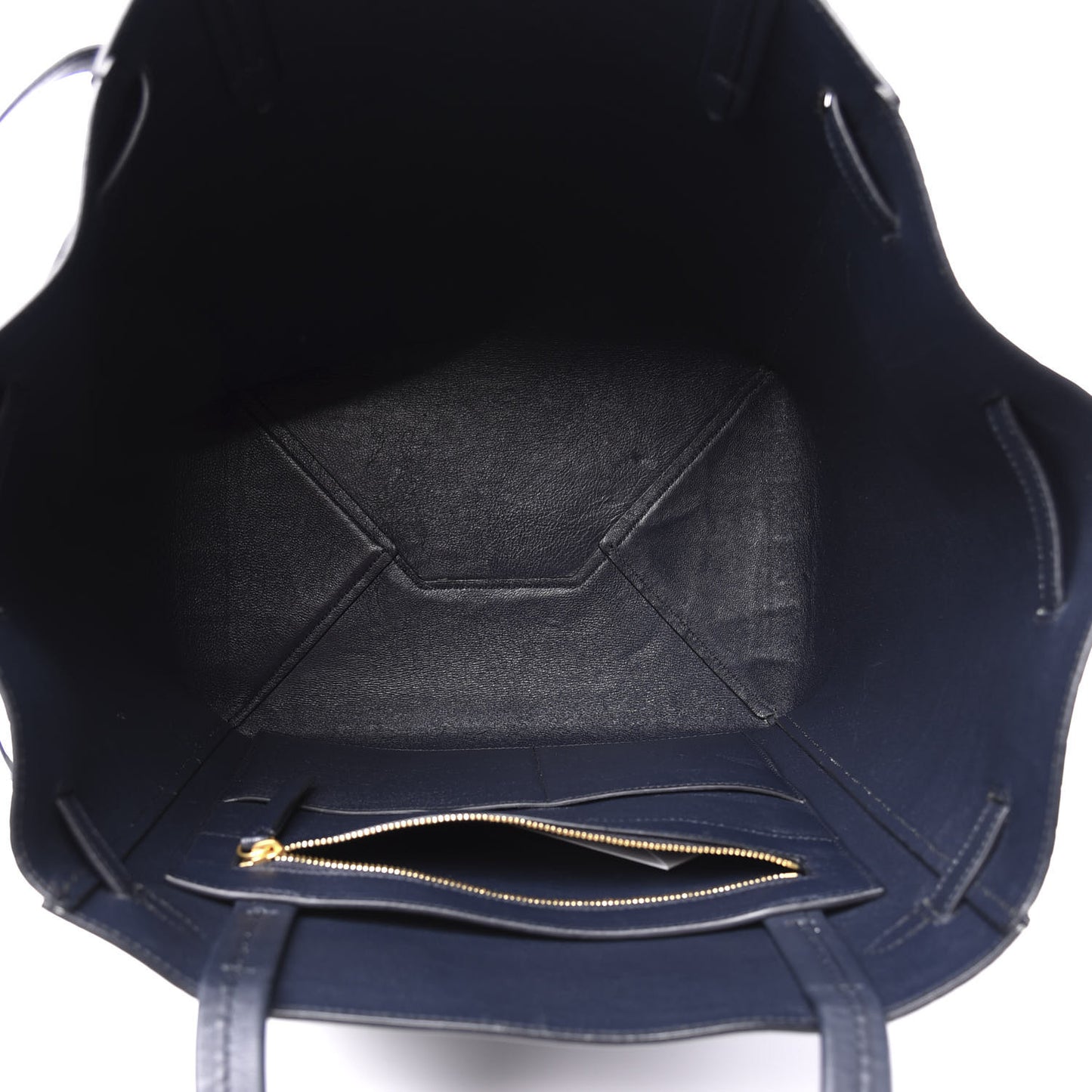 Crocodile Embossed Nubuck Small Belt Cabas Phantom Navy Blue