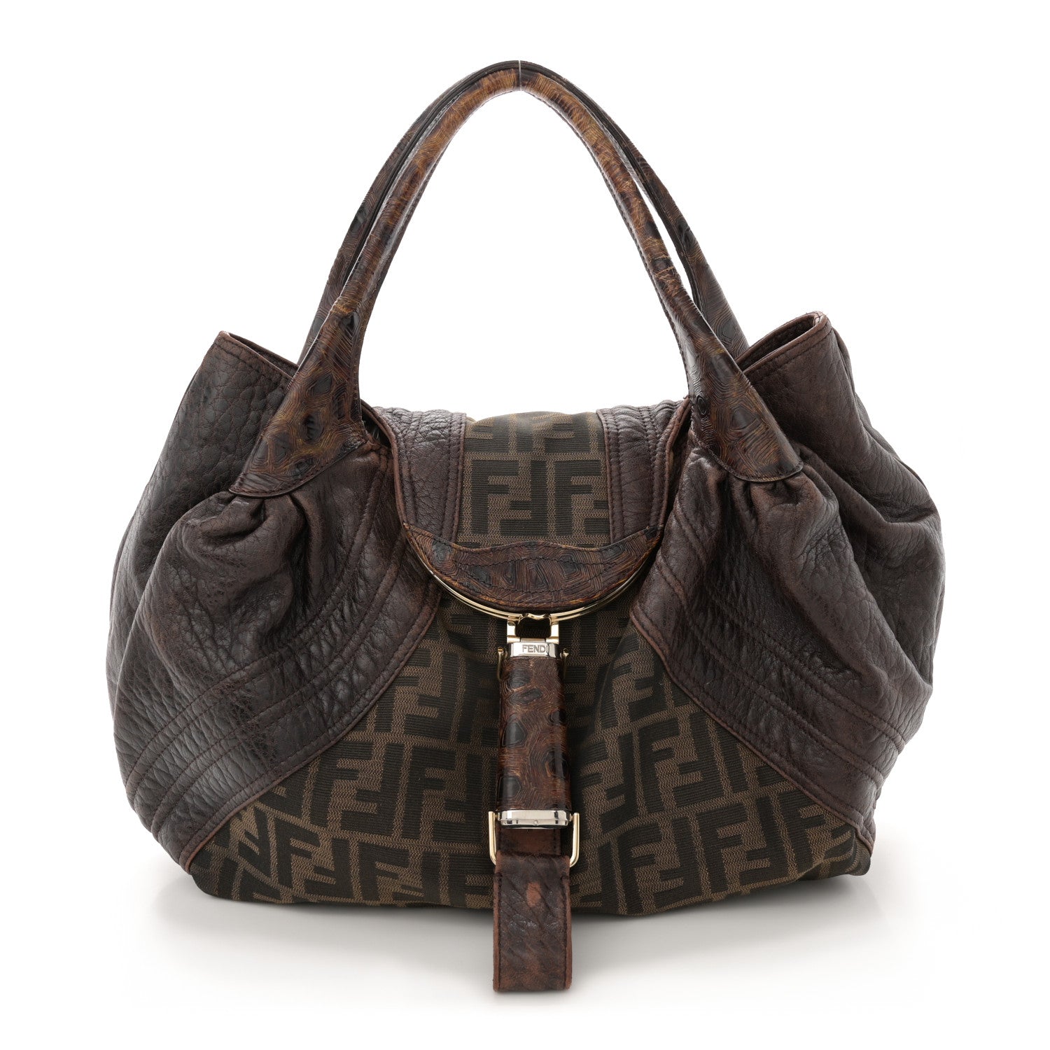 Fendi Zucca Nappa Nuvolata Vitello Tortuga Spy Tobacco Moro 1 of 18