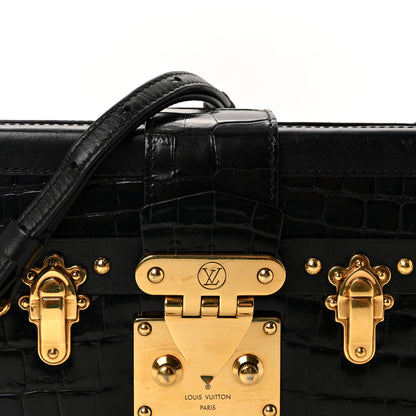 Louis Vuitton Crocodile Petite Malle Black 7 of 9