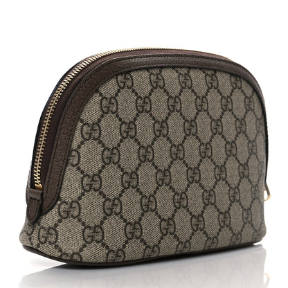 Gucci GG Supreme Monogram Textured Calfskin Web Large Ophidia Cosmetic Case Beige Ebony New Acero 3 of 10