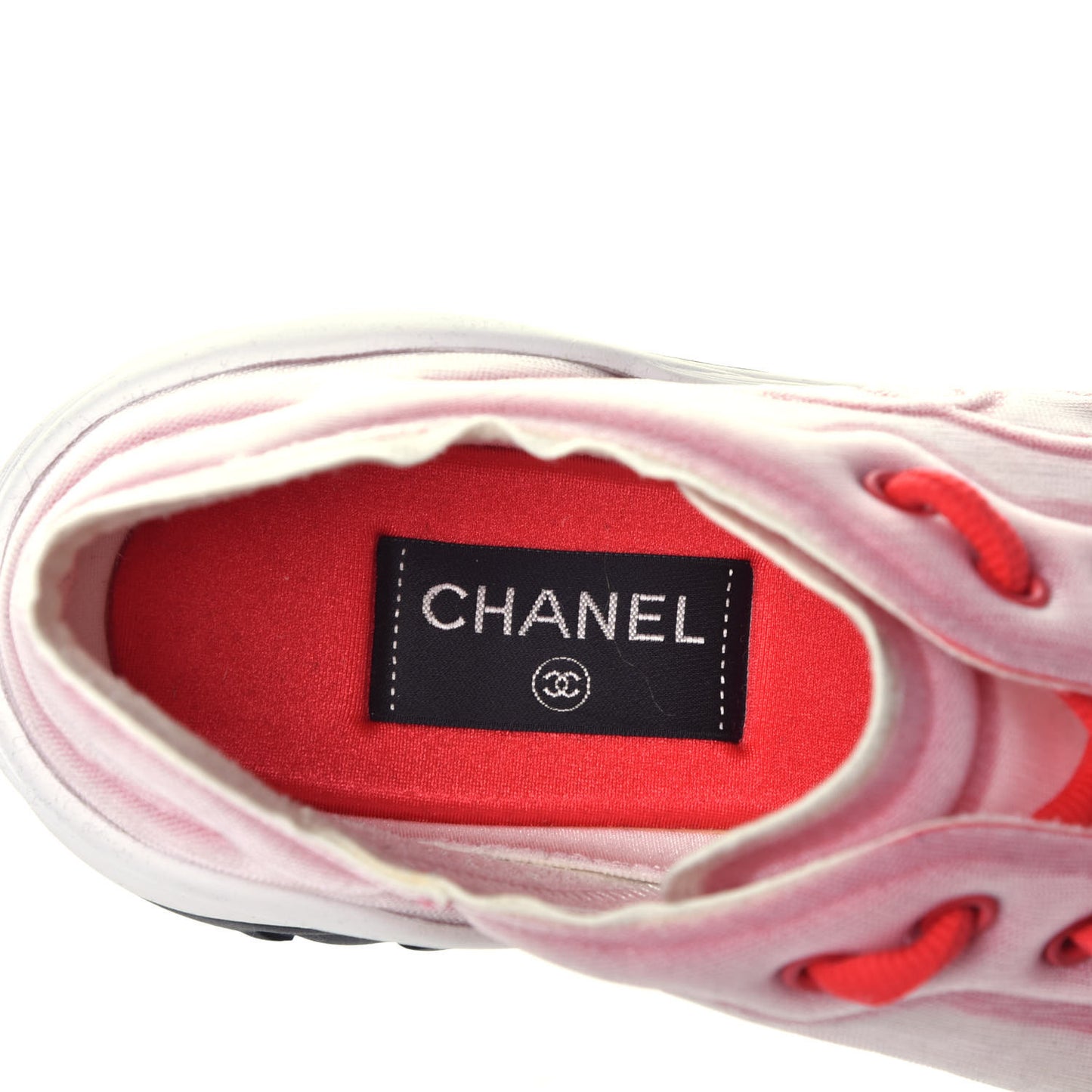 Suede Calfskin Stretch Fabric CC Sneakers 42 Pink Red