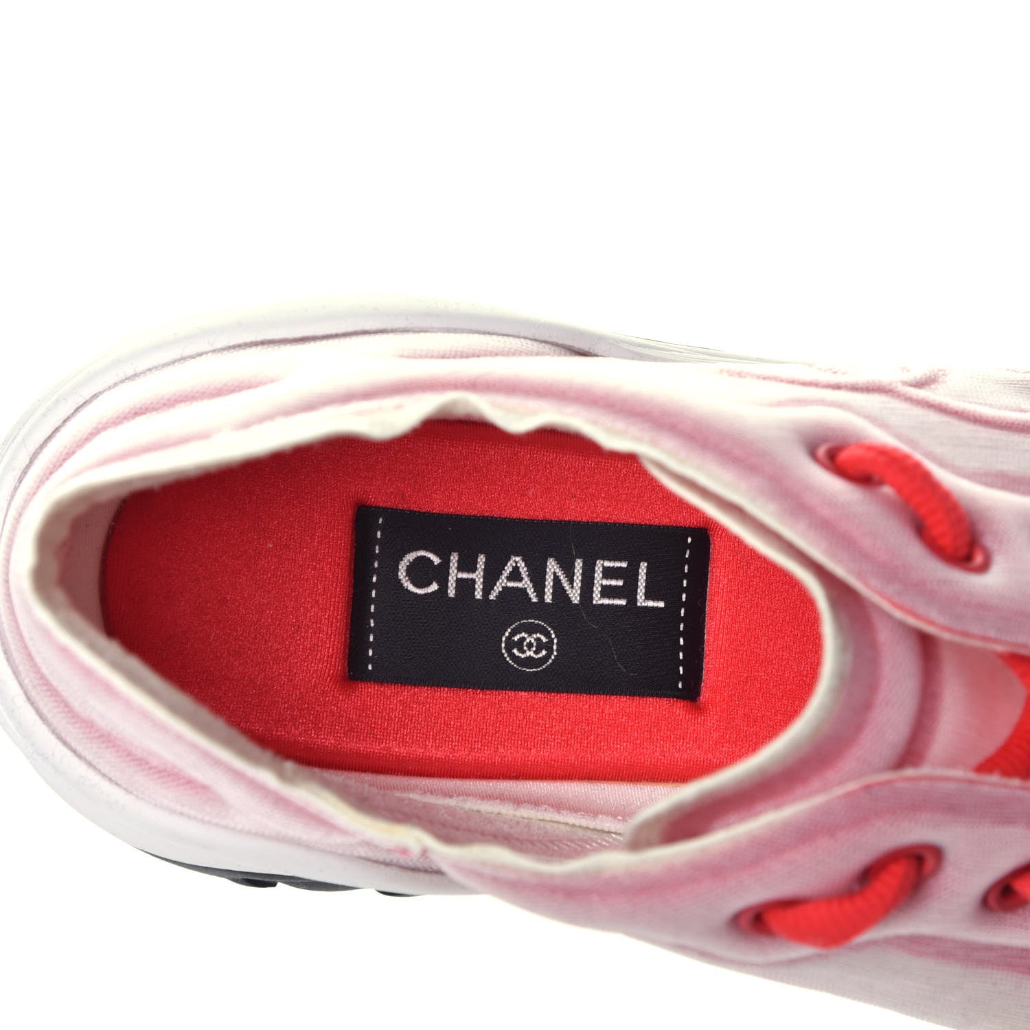 Chanel Suede Calfskin Stretch Fabric CC Sneakers 42 Pink Red 5 of 6